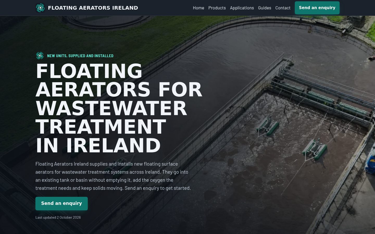The Floating Aerators Ireland website