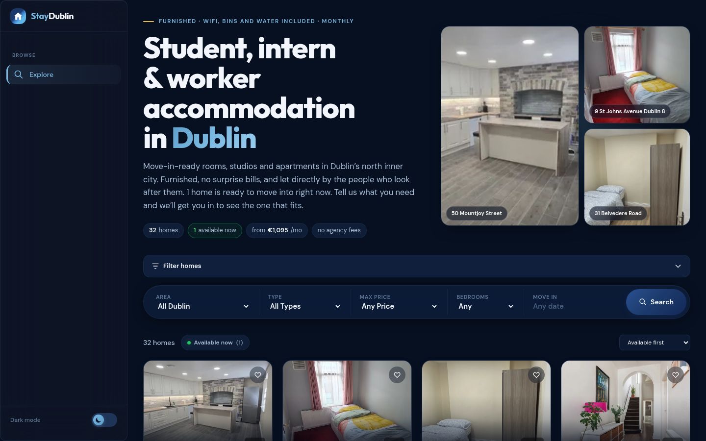 The StayDublin website