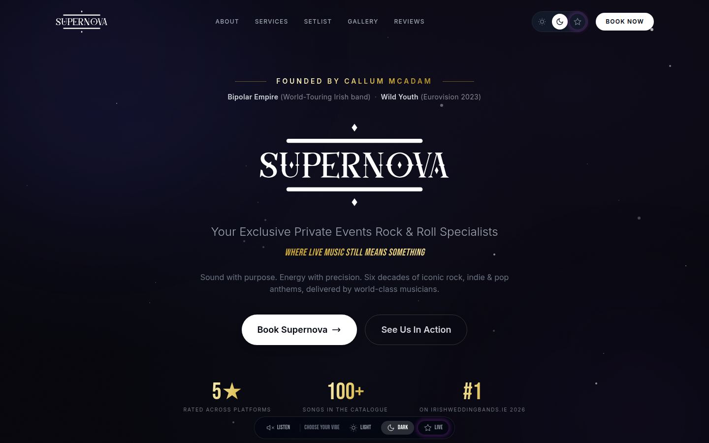 The Supernova website